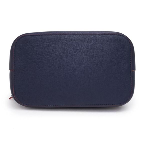 LockMe Bucket  Grain Calf Leather Diagonal Marine Rouge Navy - Picture 6 of 11